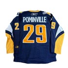 Reebok Buffalo Sabres Jason Pominville Jersey Mens Small Navy Blue 29 Slug Nhl