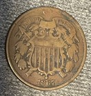 1867 Two Cent Penny Old Us Coin Fine Circulated 2c Type Coin See Pictures  1