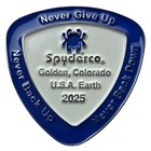 Spyderco Spydercoin 2025 Challenge Coin White blue Enamel Finish - Single Coin