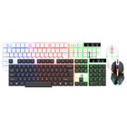Rainbow Rgb Full Size Backlit Keyboard Mouse Combo Set Wired Gaming Office Black