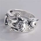Stretching Cat Cute Ring   Silver Animal  Pet Lover Ring Adjustable Size