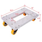 2pcs Movers Dolly 800lbs Capacity Furniture Aluminum Trolley With Tpu Casters