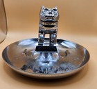 2 Vintage Mack Truck Bulldog Chrome Cigar Ashtray 