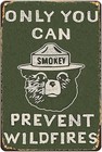 Vintage Metal Sign Smokey Bear Retro Metal Tin Sign Aluminum Sign For H