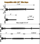 10x Black Cable Railing Kit T316 Stainless 1 8  Swage Toggle Turnbuckle Hardware