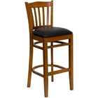 Flash Furniture Hercules 31  Bar Stool In Cherry With Black Seat