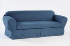 All Cotton White Or Blue Denim 2-piece Sofa Loveseat Slipcover Slip Cover
