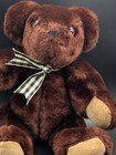 Vintage Jointed Teddy Bear     Poseable Arms   Legs     Silky Dark Brown Plush    