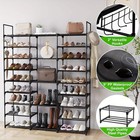 Multi Layers - Shoe Rack Organizer Column Storage Shelf Entryway W  Hooks
