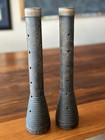 Pair Of Antique Wooden Thread yarn Bobbin Spools - No Metal On Top Or Bottom 12   