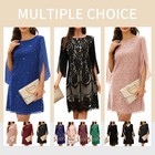 Cooan Women s Wedding Guest Cocktail Formal Dresses Lace Prom Evening Sequin 3xl