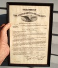1939 World War 2 Era Framed Antique Military Document Poster Found On Backside