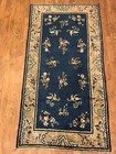 Antique Rug State Sale Handwoven Blue Authentic Chinese Rug 3   x5   8    Circa 1900