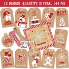 Christmas Gift Tags With String 144 Pcs For Presents 144pcs  Brown 