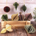 12 Pcs Christmas Paper Honeycomb Ornaments For Tree  3d Glitter Edge Paper Honey