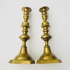 Pair Of 19th Century Brass Candlestick Holders 10   
