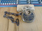 Antique vintage Miller Champion 6 Lever Push Key Pancake Padlock W key 529 Pre 1
