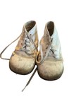 Vintage White Cloth Antique Baby Slipper Shoes