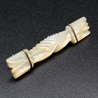 Vintage Handshake Friendship Pin White Carved Mother Of Pearl Brass Tone 1 92in