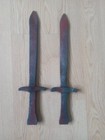 2-wood Toy Swords  For Kids Wooden Fake Knives Children Play Pirate Hand Crafted