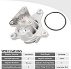 01016 Water Pump For Ford Ecoboost   Duratec  2 0 2 3 2 5  Engine  2012-15 Explo