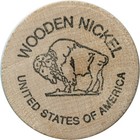 Virginia City  Nevada Nv The Big Bonanza Souvenir Buffalo Wooden Nickel Token