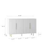 Modern Buffet Cabinet W  Storage Fluted Sideboard W  Adjustable Shelves White Us