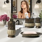 Pumkins Bathroom Accessories Set  Retro Style Including 4pcs-brown