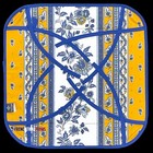 French Provencal Breadbasket Flowers Blue   Yellow - Made In France