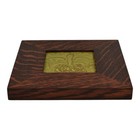 Motawi Tileworks Art Pottery Matte Green Ginkgo Framed Ceramic Tile