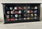 Case Wall Cabinet Pocket Pro Mini Helmets Display Holder Wood Rack Uv Protected 
