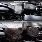 Red Stitching Gel Driver Passenger Seat   Backrest For Harley Touring 2009-2024
