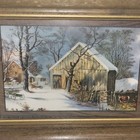 Vtg Miniature 5x6 Farmhouse Barn Scene Prints Art Work Grace Rheaume Farm