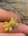 18k Gold 3d 1 Inch Long Teddy Near Pendant