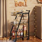 Bar Cart Small On Wheels Beverage Cart Home Bar Serving Cart With Glass Holder