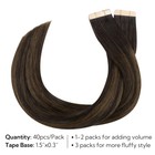 Hotbanana Tape In Hair Extensions 24 Inch 40pcs 100g Balayage Dark Brown Mixed
