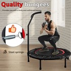 40  Silent Mini Trampoline Fitness Trampoline Bungee Rebounder For Adults  Black