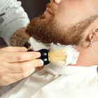Beard Care Brush With Wooden Handle Durable Nylon Bristles For Male Shaving