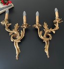 Pair Of Antique Bronze Sconces From Italy