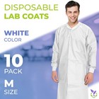 Amz Medical Supply Disposable Lab Coats For Adults Medium  White Medical Disposa