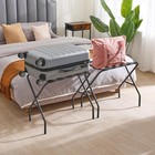 Luggage Rack  Foldable Suitcase Stands Set Of 2  Metal Luggage Holder For Gue   