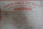 1898 British Stock Certificate Alfred Stainton Perfecta Seamless Steel Tube Co 