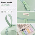 Big Capacity Large Pencil Case Canvas Pen Pouch Bag With 2 Compartments For Girl