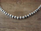 Native American Sterling Silver 20  Navajo Pearl Necklace By I  John