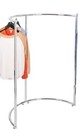 Half Round Clothing Rack Chrome Garment Adjustable 52 72  H Retail Merchandise