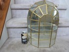 Large Rounded Dome Top Mirrored Hanging Or Tabletop Display Cabinet 3 Shelf 17 