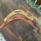 2 Boomerangs - Original Wood  Hand Made In Australia Lizard Designs Hand Painted