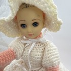 Vintage Crocheted Cloth Doll With Hat Peach Color