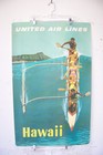 Vintage United Airlines Original Travel Poster Hawaii Stan Galli Art As Found