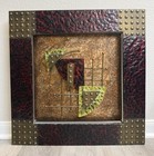 Stylish Geometric Abstract Wall Sculpture  Wood And Metal Wall Art 38x27 